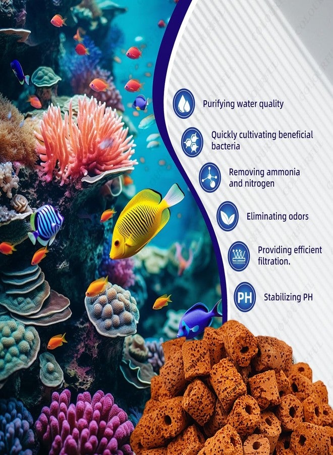 COLOURFUL - Aquarium Filter Media for Improved Water Quality and Healthy Fish Tanks | Red Ceramic Ring (450g) with Net Bag - Image 3
